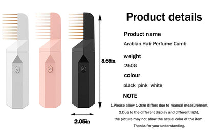 Dual-Function Bakhoor Hair Comb with Scent Diffuser